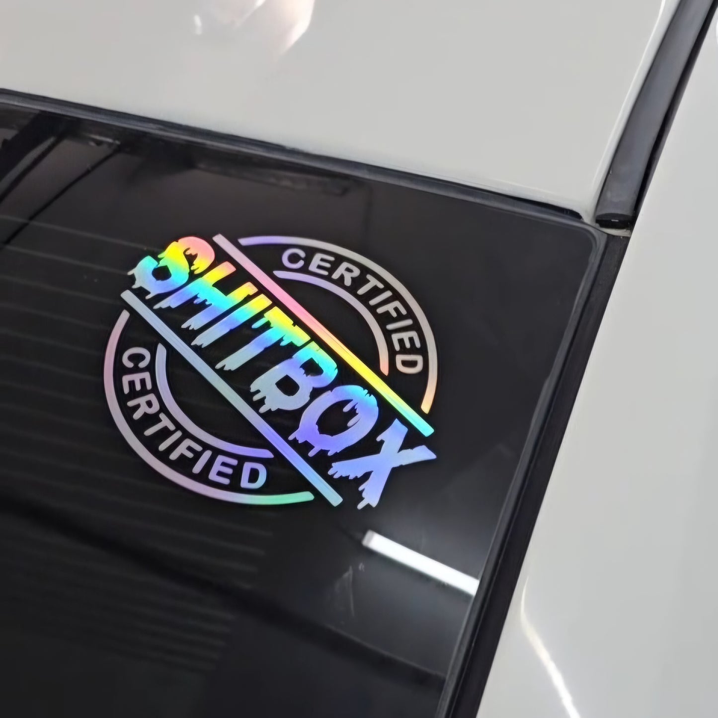 Certified shitbox car decal | window decal | vinyl decal | holographic | new version | blood drip