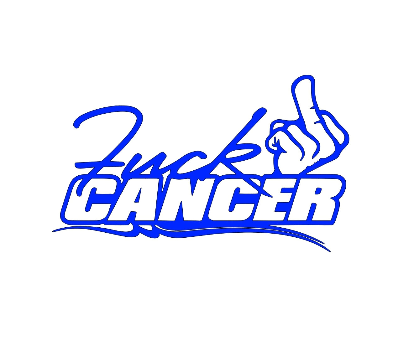 F Cancer 8x5 Inch Decal - "Fuck Cancer" Sticker for Car, Truck, Window, and Bumper - Customizable Design vinyl