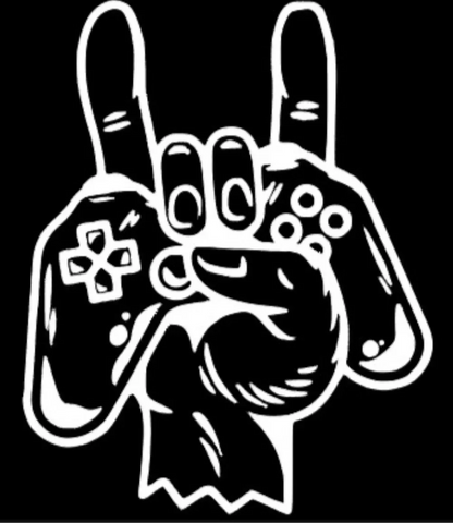 Rock on gamer decal/sticker for car, truck, laptop, game console, wall