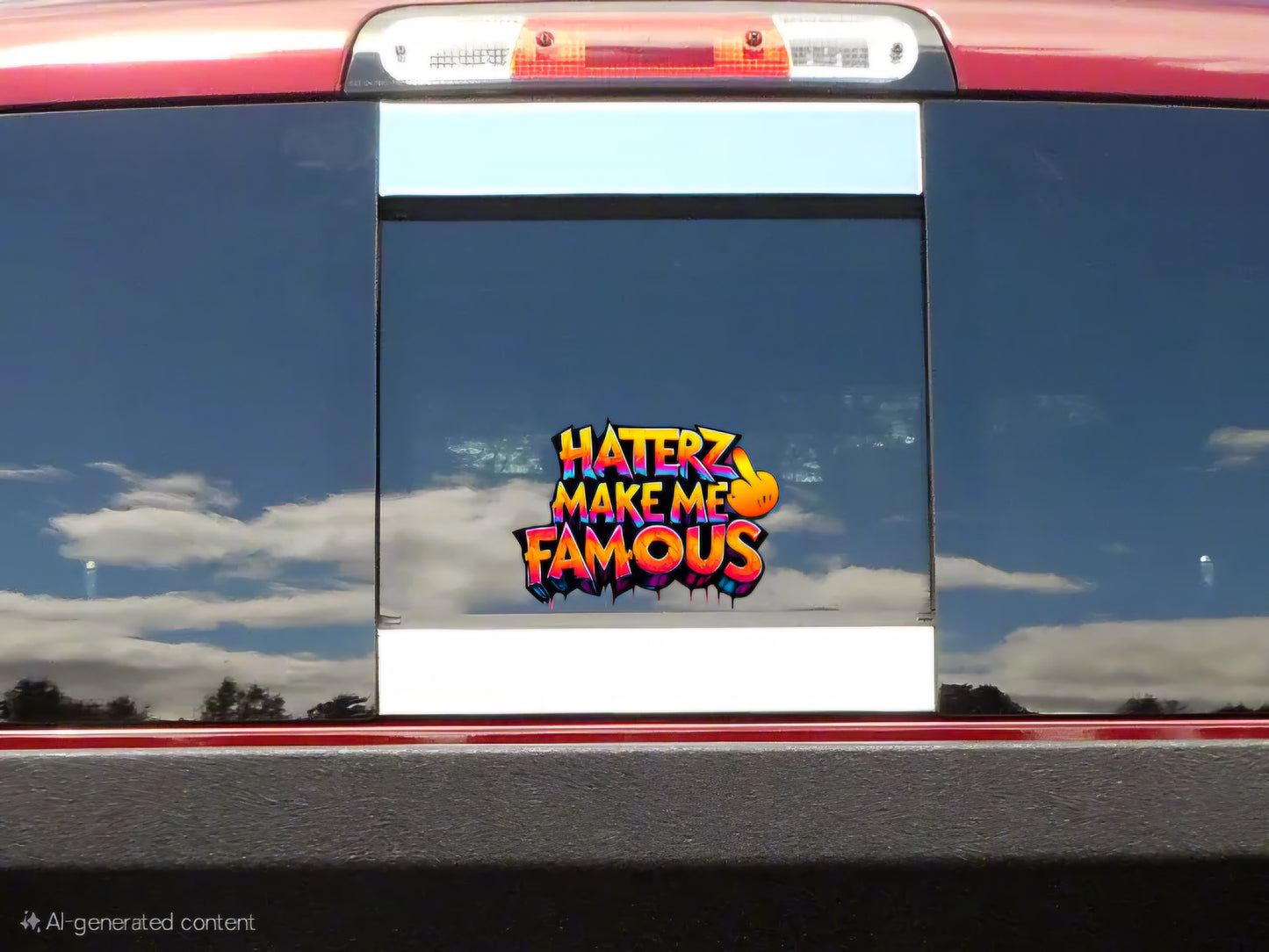 Weatherproof and UV Resistant Sticker for Laptop, Cars, Trucks, Tumblers, and Walls - Haters Make Me Famous