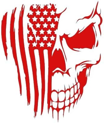 Distressed american flag skull | vinyl decal | patriotic