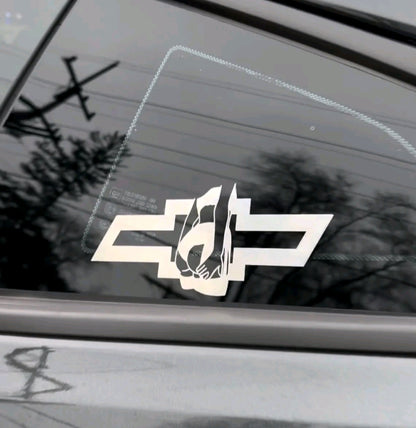 Chevy Bow tie with girl window decal