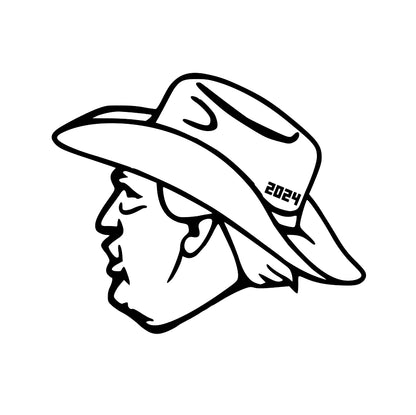 Trump 2024 vinyl decal available in multiple colors