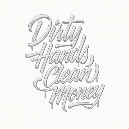 Dirty Hands Clean Money Decal for Car Truck Toolbox 7.5x5.5 Inches Motivational Sticker