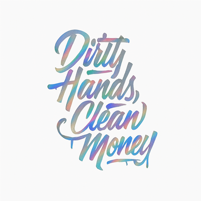 Dirty Hands Clean Money Decal for Car Truck Toolbox 7.5x5.5 Inches Motivational Sticker