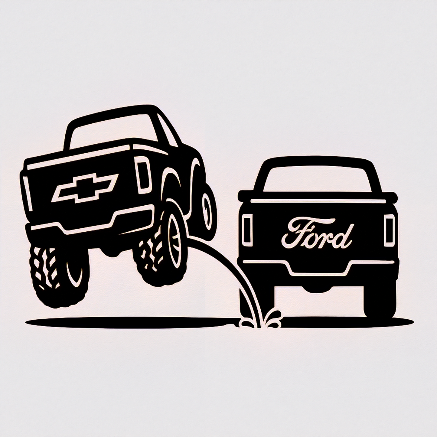 New design Chevy pee on Ford decal | Truck rivals | rear window decals | Silverado