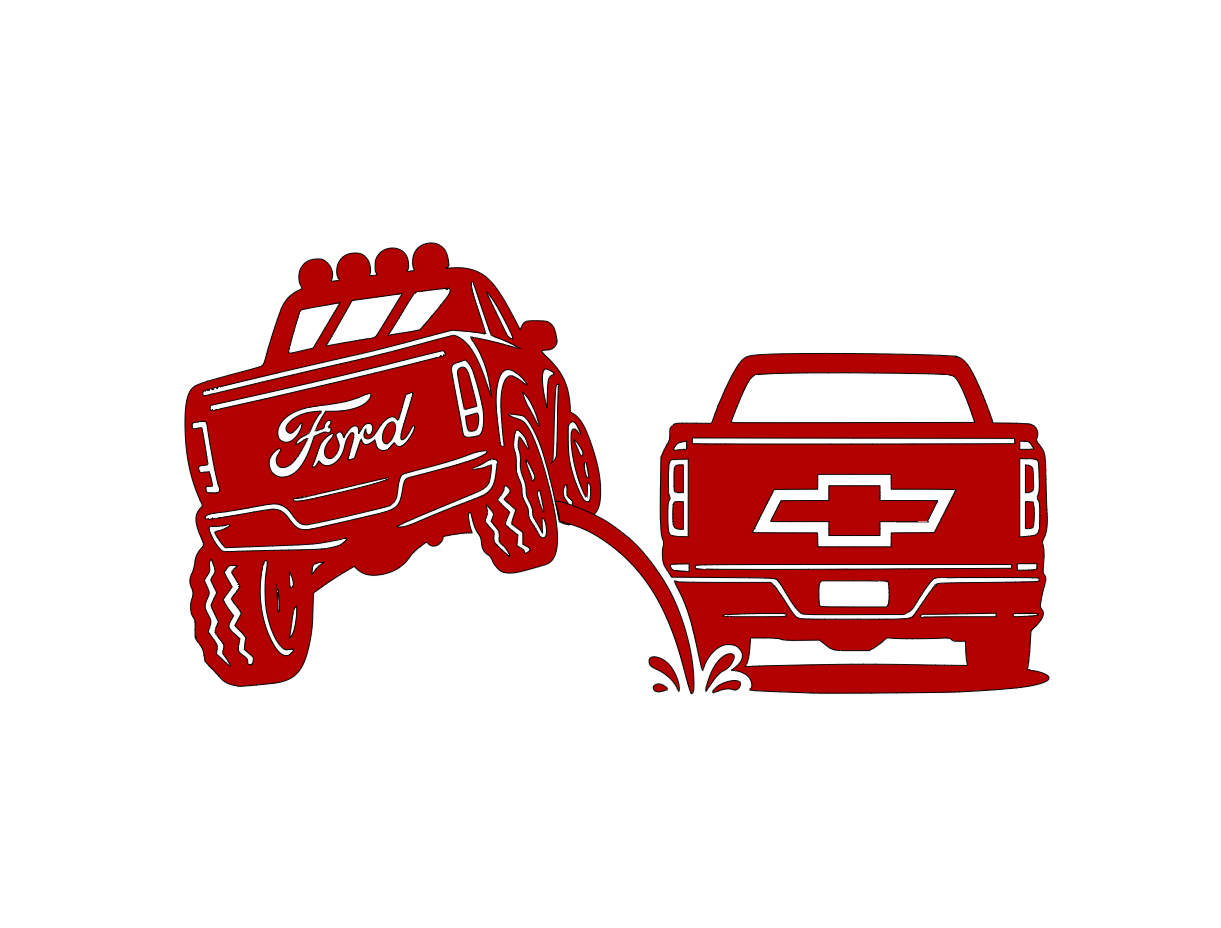 Ford Pee on Chevy Vinyl Decal 8x4.5 Inches Clear Transfer Tape Funny Bumper Sticker for F150 F250 F350 Lariat Vehicle Exterior Decoration Stylish Car Merch