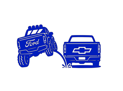 Ford Pee on Chevy Vinyl Decal 8x4.5 Inches Clear Transfer Tape Funny Bumper Sticker for F150 F250 F350 Lariat Vehicle Exterior Decoration Stylish Car Merch