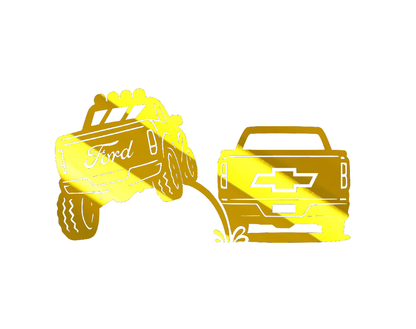 Ford Pee on Chevy Vinyl Decal 8x4.5 Inches Clear Transfer Tape Funny Bumper Sticker for F150 F250 F350 Lariat Vehicle Exterior Decoration Stylish Car Merch