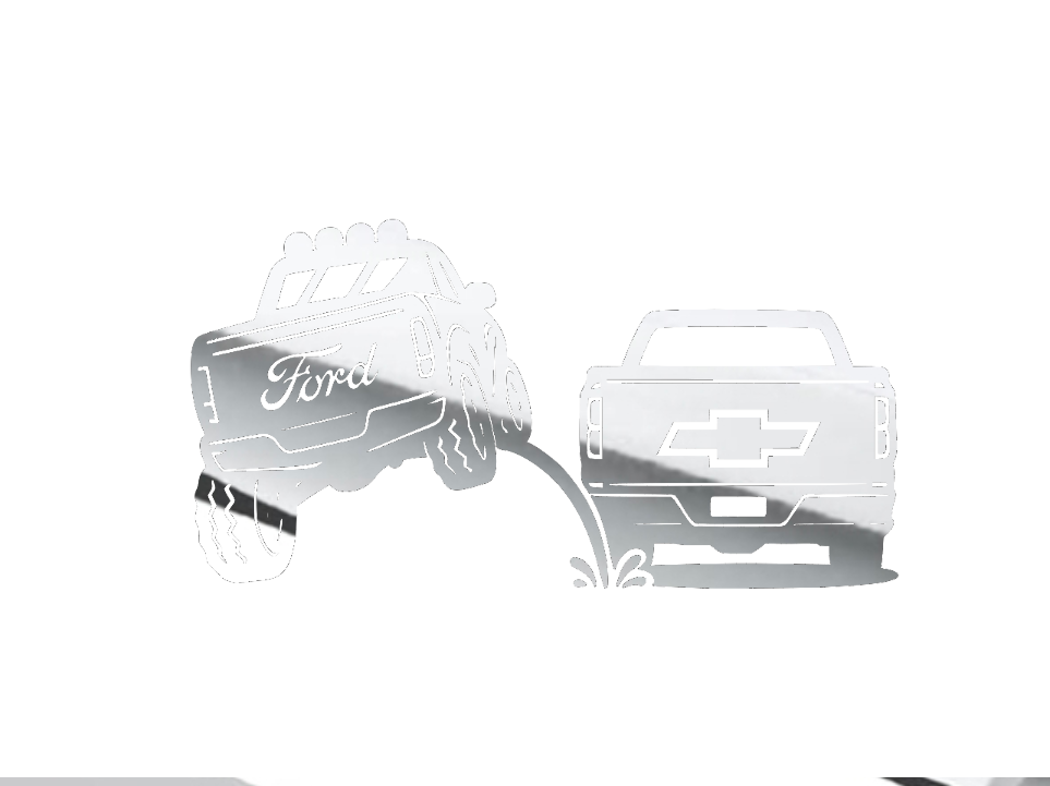 Ford Pee on Chevy Vinyl Decal 8x4.5 Inches Clear Transfer Tape Funny Bumper Sticker for F150 F250 F350 Lariat Vehicle Exterior Decoration Stylish Car Merch