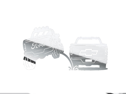 Ford Pee on Chevy Vinyl Decal 8x4.5 Inches Clear Transfer Tape Funny Bumper Sticker for F150 F250 F350 Lariat Vehicle Exterior Decoration Stylish Car Merch