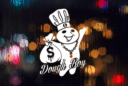 Dough boy money bags decal sticker, multiple colors and sizes