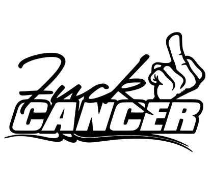 F Cancer 8x5 Inch Decal - "Fuck Cancer" Sticker for Car, Truck, Window, and Bumper - Customizable Design vinyl