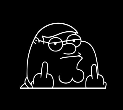 Peter flipping the bird Peeker decal for cars, trucks windows, car accessories
