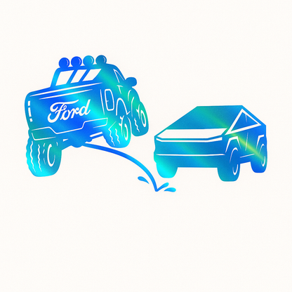 Ford pee on cyber truck vinyl decal | Window decal | Truck decal | Funny bumper sticker | f150 | f250 | f350 | lariat