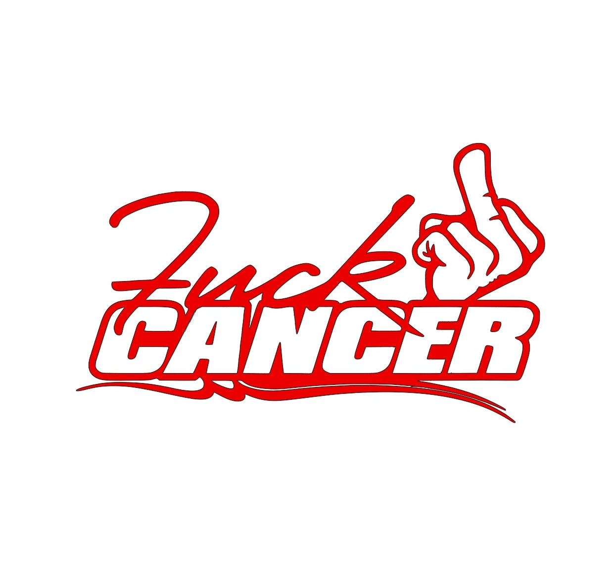 F Cancer 8x5 Inch Decal - "Fuck Cancer" Sticker for Car, Truck, Window, and Bumper - Customizable Design vinyl