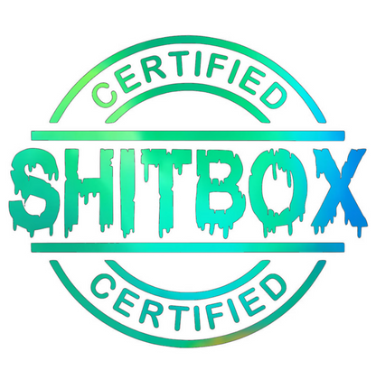 Certified shitbox car decal | window decal | vinyl decal | holographic | new version | blood drip