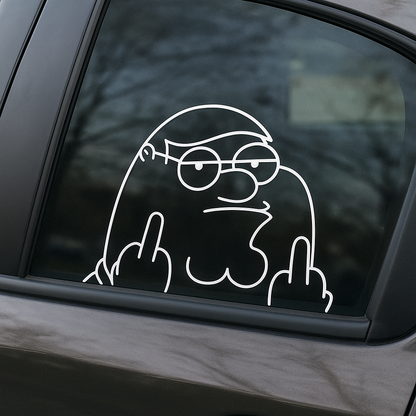 Peter flipping the bird Peeker decal for cars, trucks windows, car accessories