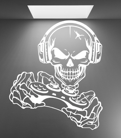 Large Skeleton Gaming Wall Sticker for Bedroom & Gaming Room Decoration Decorative