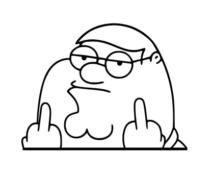 Peter flipping the bird Peeker decal for cars, trucks windows, car accessories