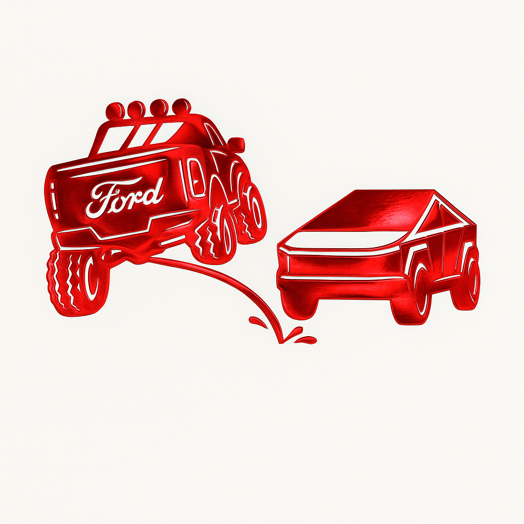 Ford pee on cyber truck vinyl decal | Window decal | Truck decal | Funny bumper sticker | f150 | f250 | f350 | lariat