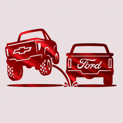 New design Chevy pee on Ford decal | Truck rivals | rear window decals | Silverado