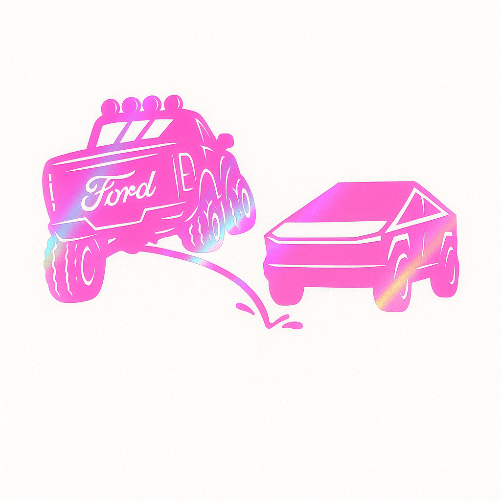 Ford pee on cyber truck vinyl decal | Window decal | Truck decal | Funny bumper sticker | f150 | f250 | f350 | lariat