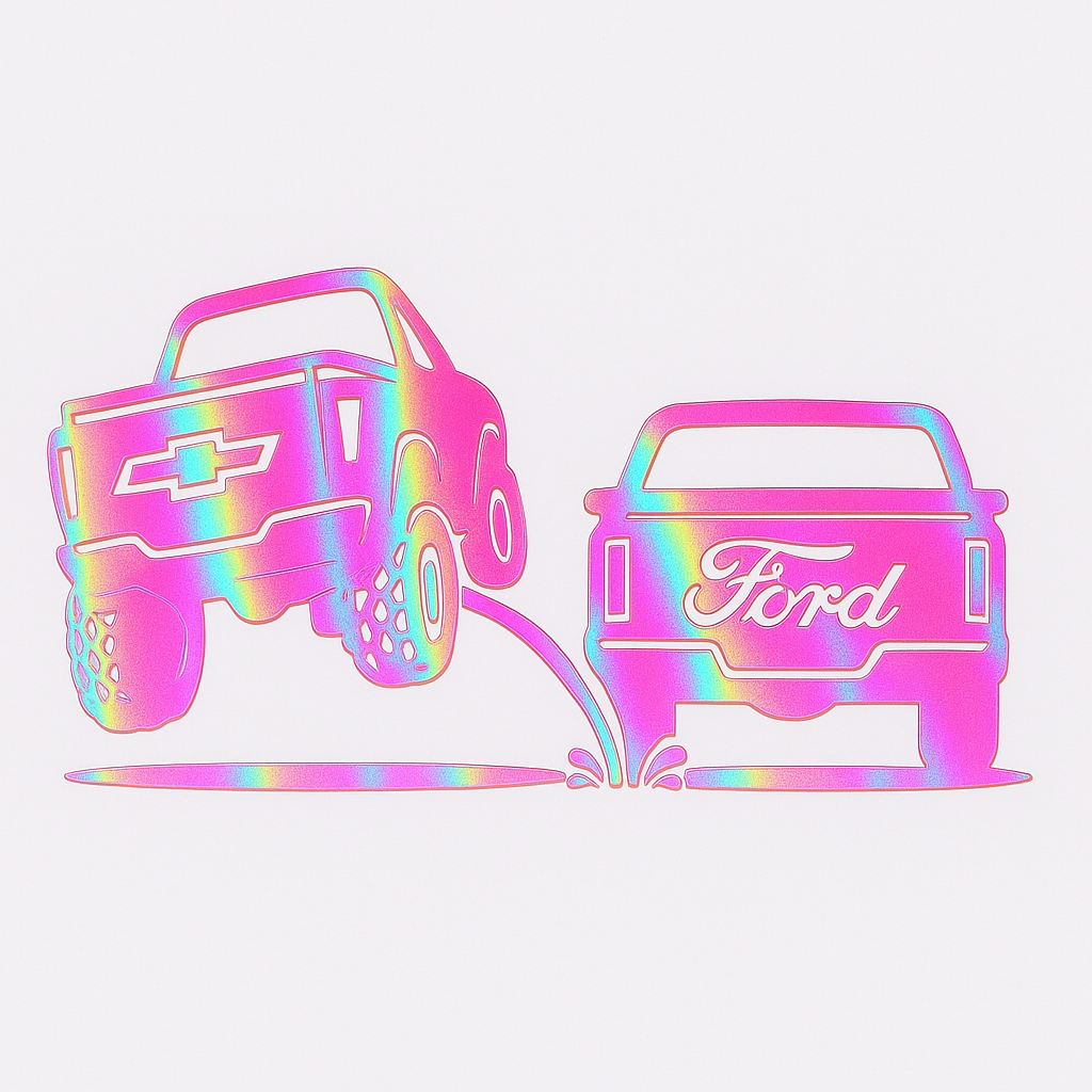 New design Chevy pee on Ford decal | Truck rivals | rear window decals | Silverado