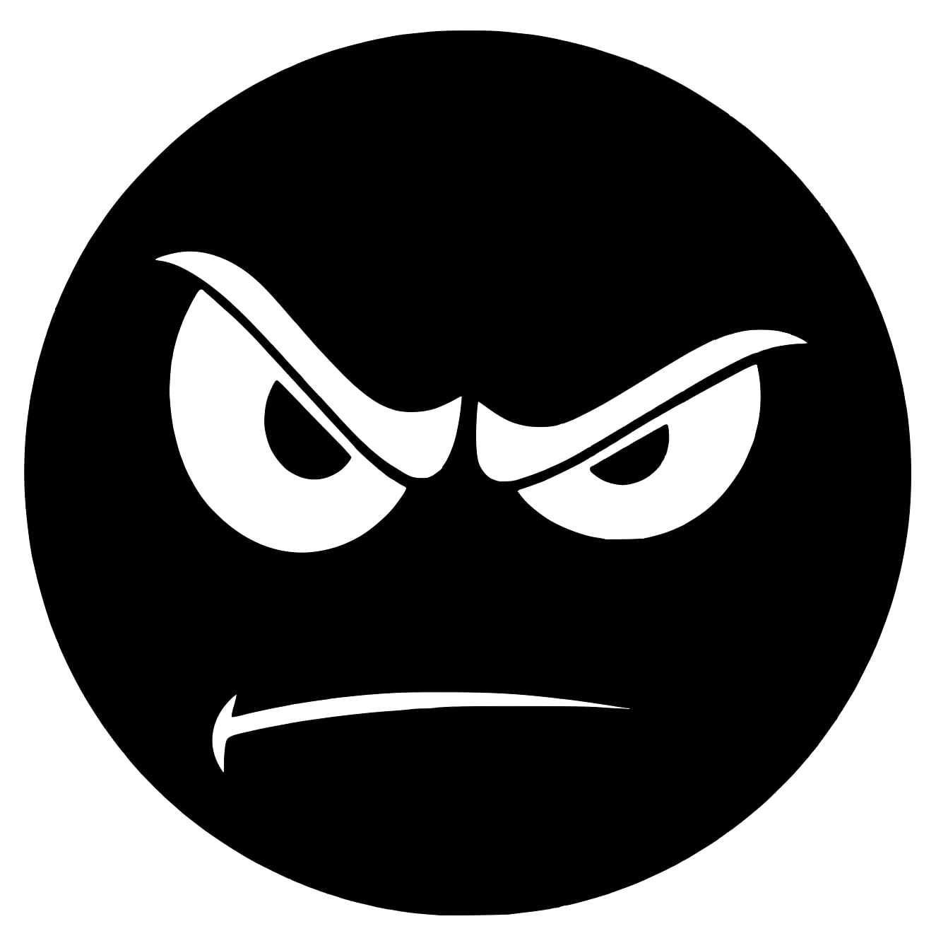 Angry face Decal JDM, car or Truck Bumper Sticker, Laptop, Tumbler Decal (3 inches, Black)