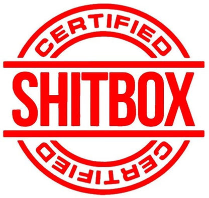 Sticker certified shitbox car chrome oil slick sticker drift stance japanese dub rat look hot rod - vinyl decal - wall car laptop tablet