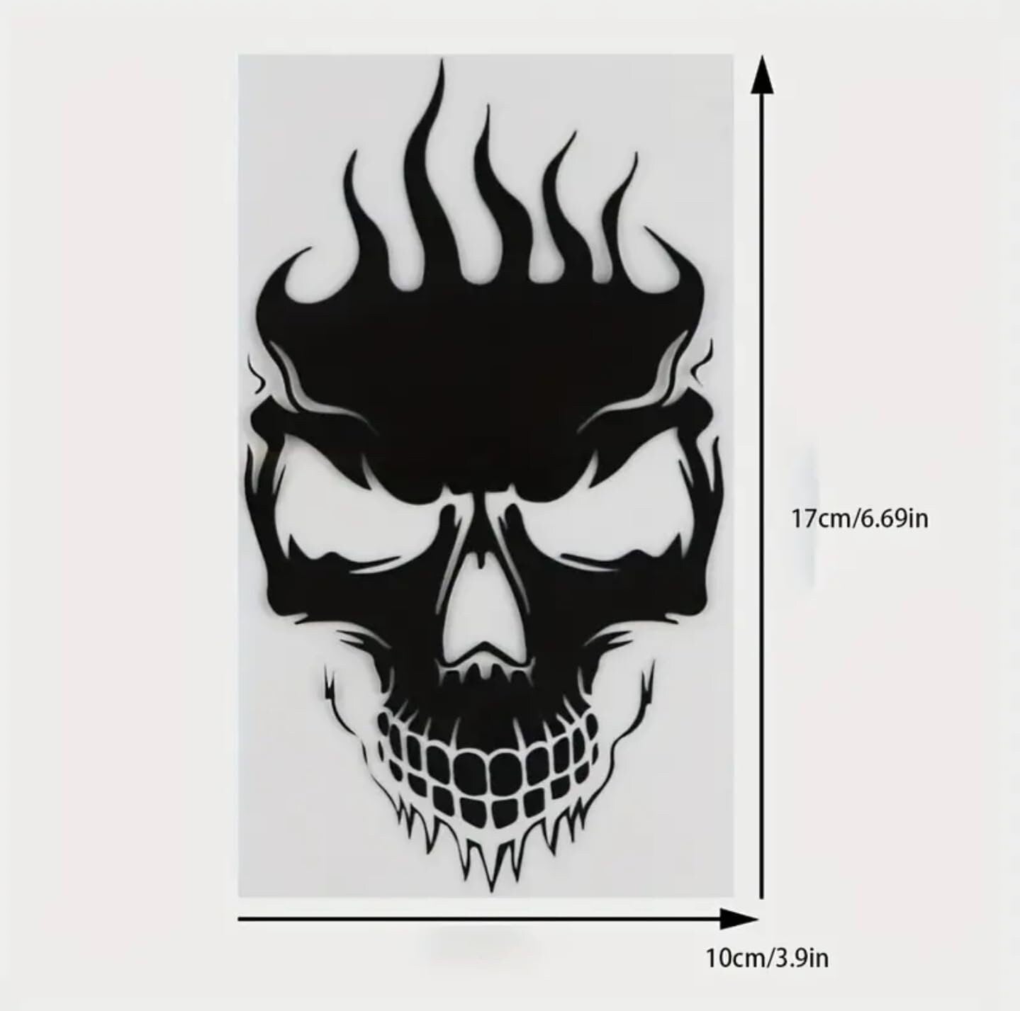 Fire skull holographic laser car truck window decal. evil decal