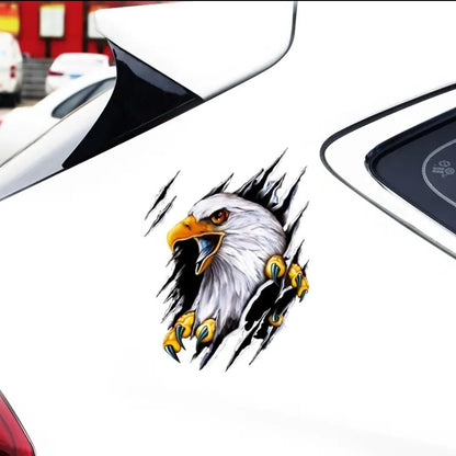 Bald eagle colorful car, laptop, truck, wall decal large