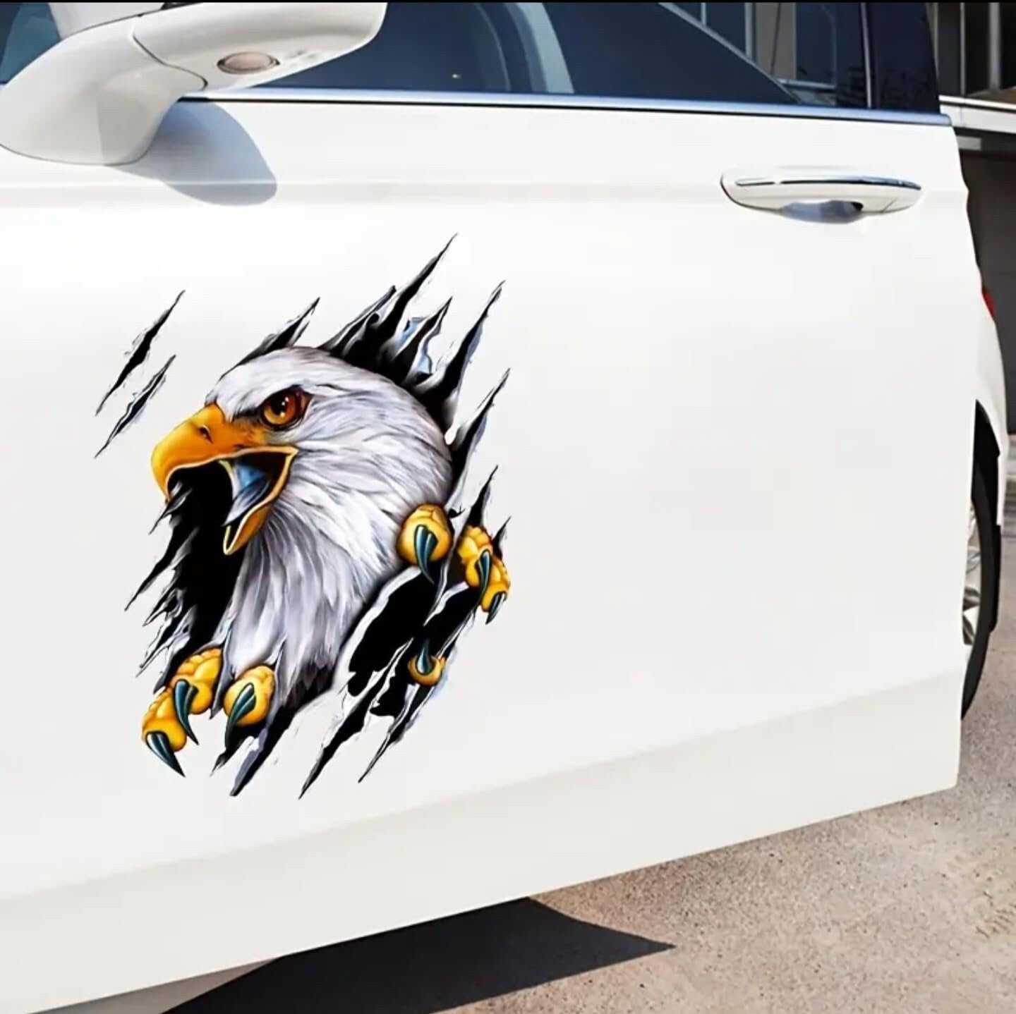 Bald eagle colorful car, laptop, truck, wall decal large