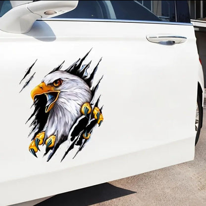 Bald eagle colorful car, laptop, truck, wall decal large