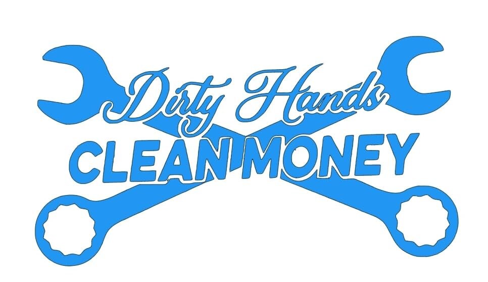 Dirty hands clean money. car truck vinyl decal 24x11.5 inches