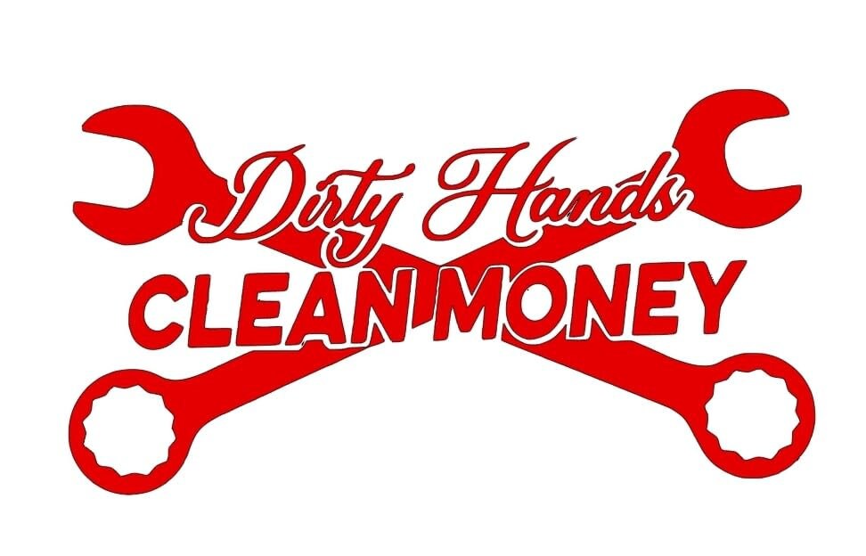 Dirty hands clean money. car truck vinyl decal 24x11.5 inches