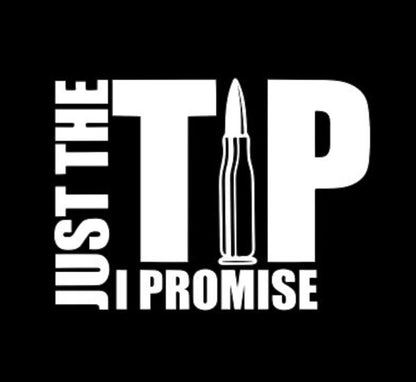 Just the tip i promise, funny truck, car, wall decal. 7x5 inches