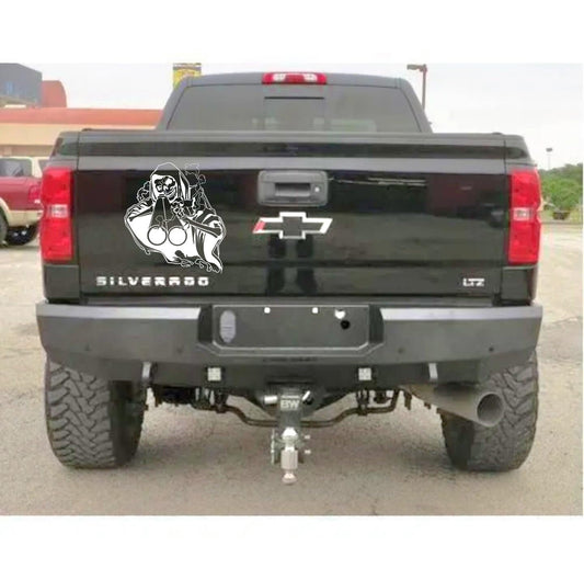 Grimm reaper shotgun decal for tailgate, window truck car or wall