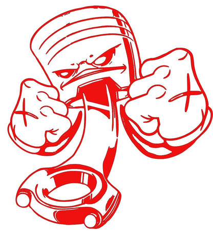 Angry piston funny window decal mechanic tool box decal