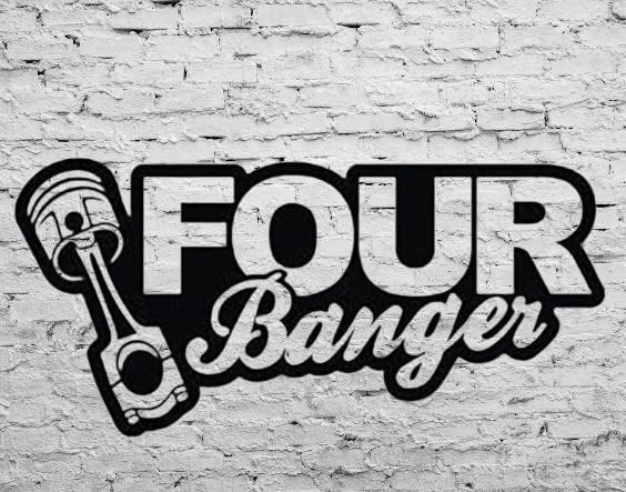 Four banger car decal, jdm, bumper sticker, window decal, 4 cylinder, 8x4 inches multiple colors