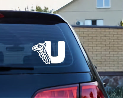 Screw u funny meme decal for car or truck windows or bumper