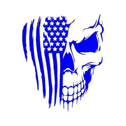 Distressed american flag skull | vinyl decal | patriotic