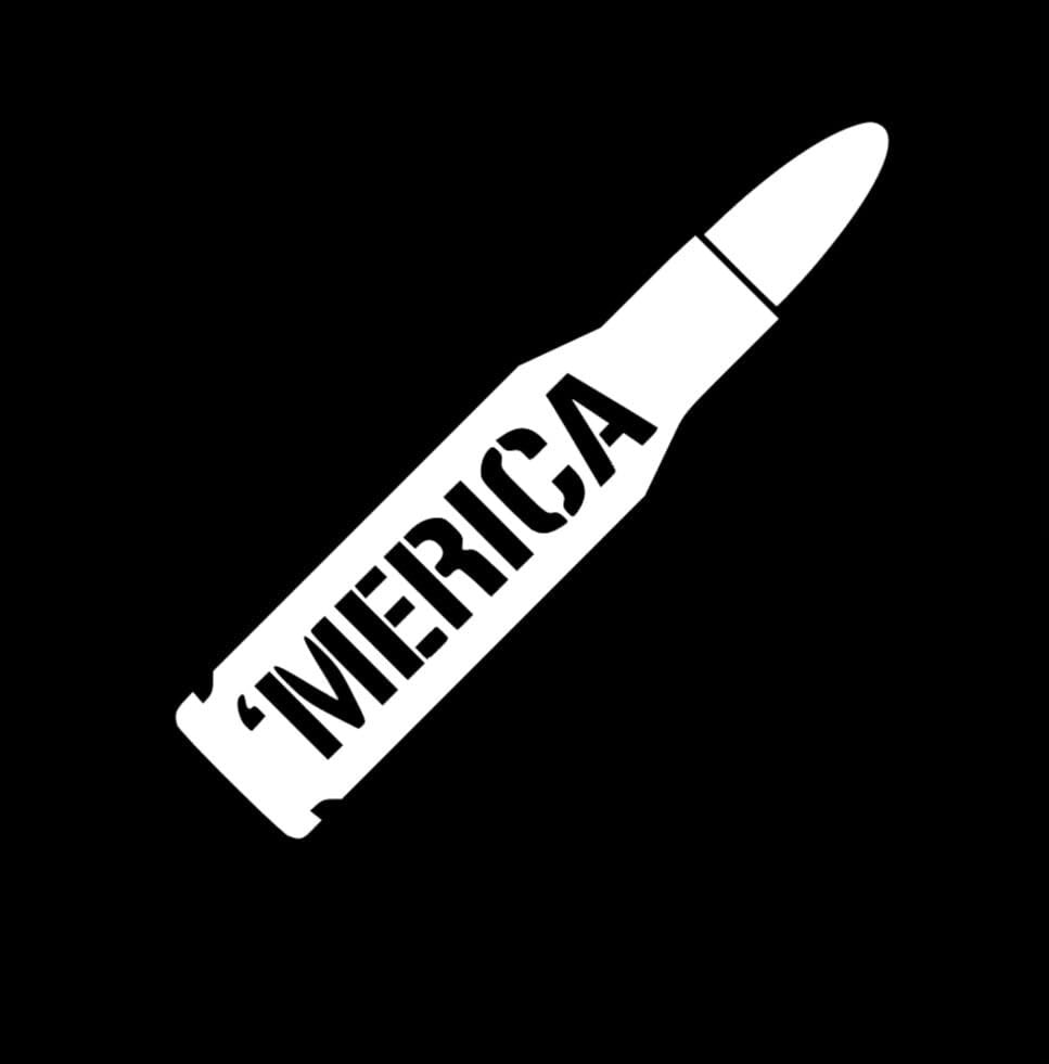 Merica .50 cal bullet decal for truck, gun safe, ammo can. 3 sizes, free shipping