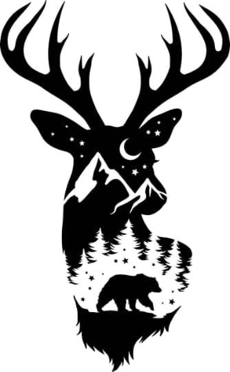 Deer and bear vinyl decal | truck decal | hunting decal | window decal | hunting sticker