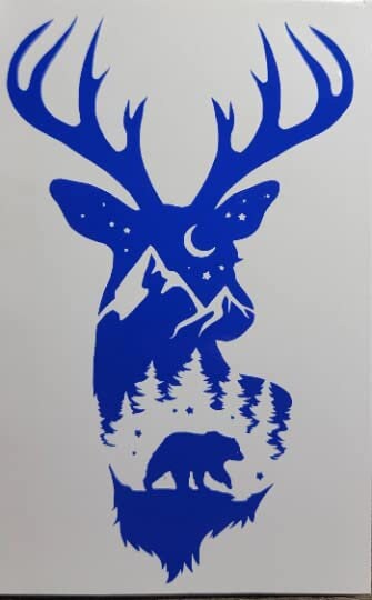 Deer and bear vinyl decal | truck decal | hunting decal | window decal | hunting sticker